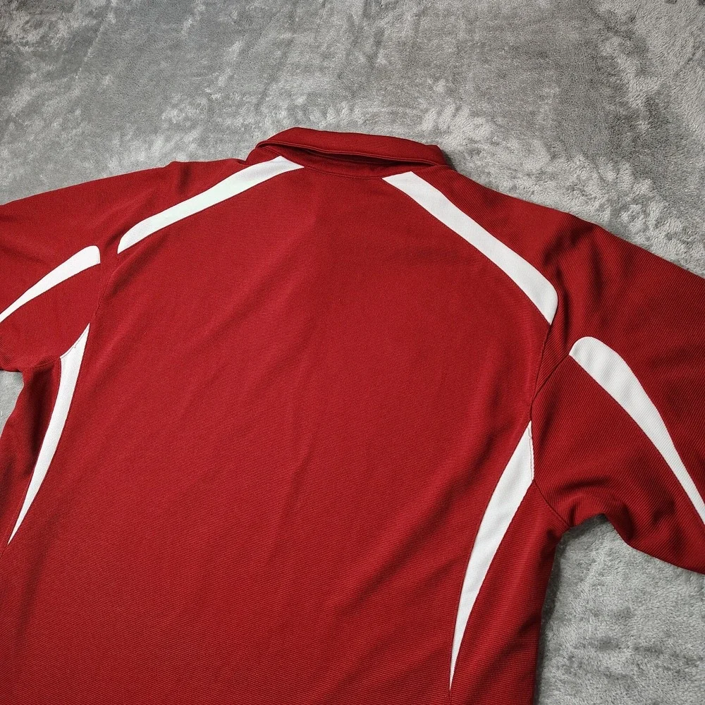 VTG Nike Team Oklahoma Sooners Polo Shirt Mens XL Red NikeFIT DRY Short Sleeve